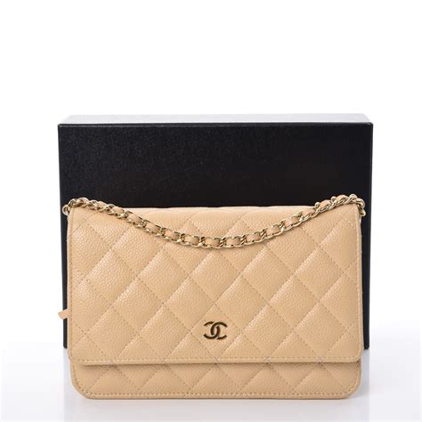 chanel beige clair woc|Chanel Caviar Quilted Wallet On Chain WOC Beige Clair.